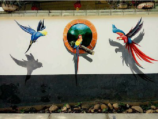 白水视觉错位-3D墙绘设计