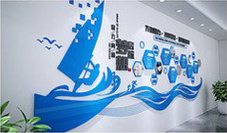 白水海浪主题文化墙如何设计？