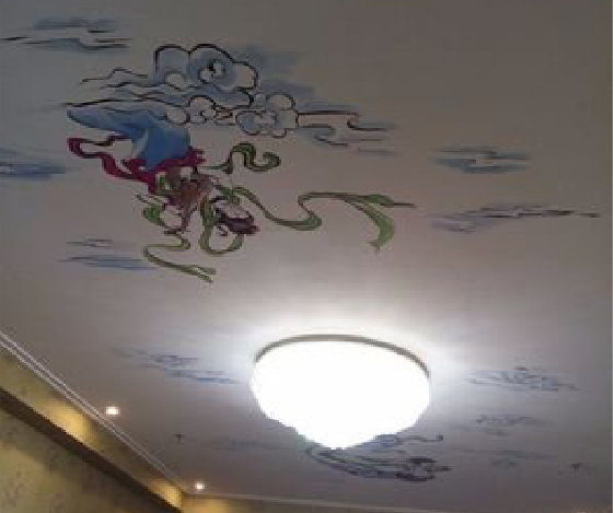 白水如何快速绘制天花板上的手绘墙?