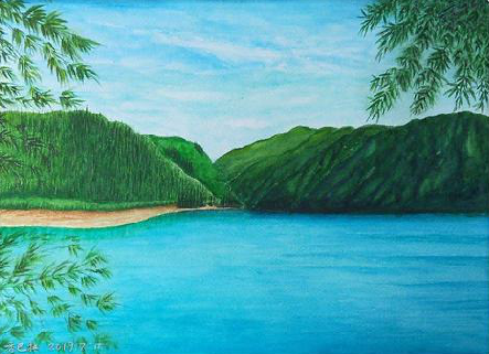 白水在墙绘中,如何绘画绿水青山?